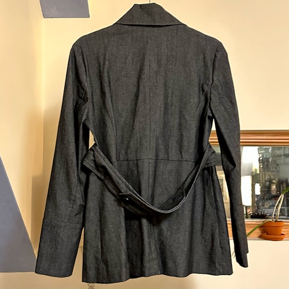 🔻FINAL PRICE🔻Sandro Dark Grey Chambray Denim-like Wide Lapel Jacket / Like New - Picture 6 of 16